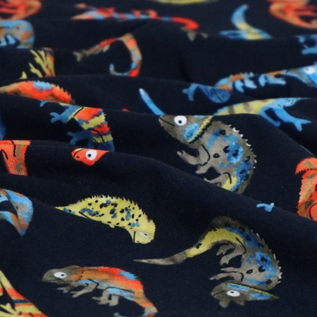 Baumwolljersey bunte Chamäleons